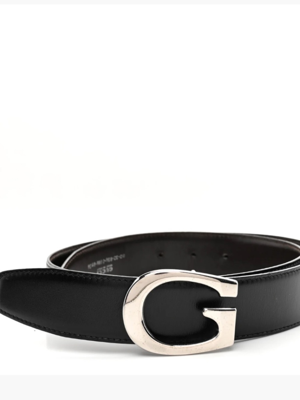 GUCCI Y2K BLOCK G CALF SKIN LEATHER BELT 30 75